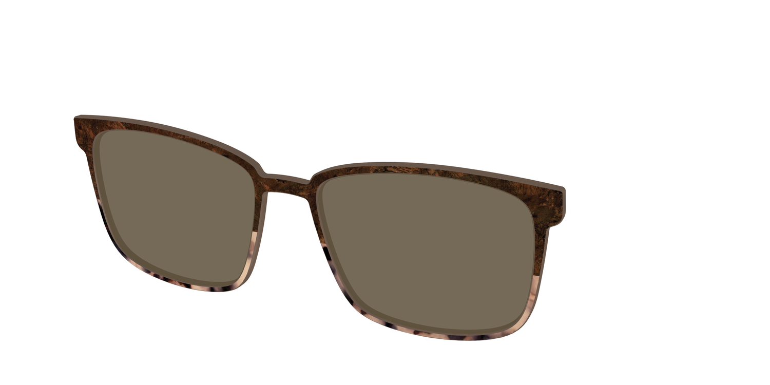 The Polarized Dark Oak Tortoise Split Sun Top - Angle Top Image - Pair Eyewear
