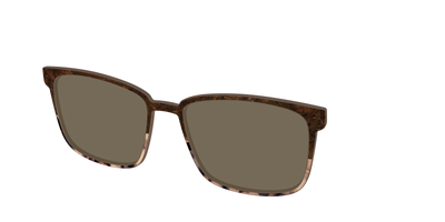 The Polarized Dark Oak Tortoise Split Sun Top - Angle Top Thumbnail - Pair Eyewear