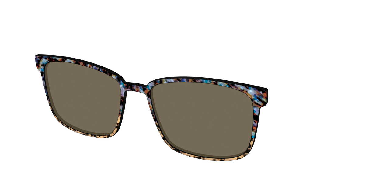 The Polarized Oasis Tortoise Split Sun Top - Angle Top Image - Pair Eyewear