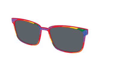 The Polarized Traditional Pride Flag Glitter Sun Top - Angle Top Thumbnail - Pair Eyewear