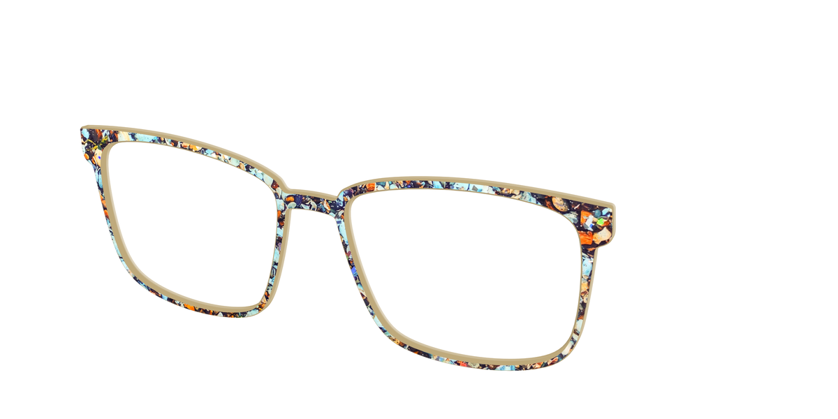 The Seashell Tortoise with Holographic Glitter - Angle Top Image - Pair Eyewear