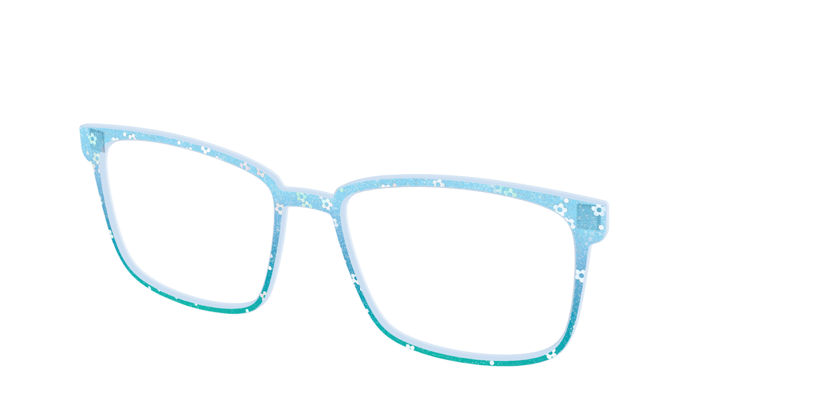The Sky Blue Crystal with Daisy Glitter - Angle Top Image - Pair Eyewear