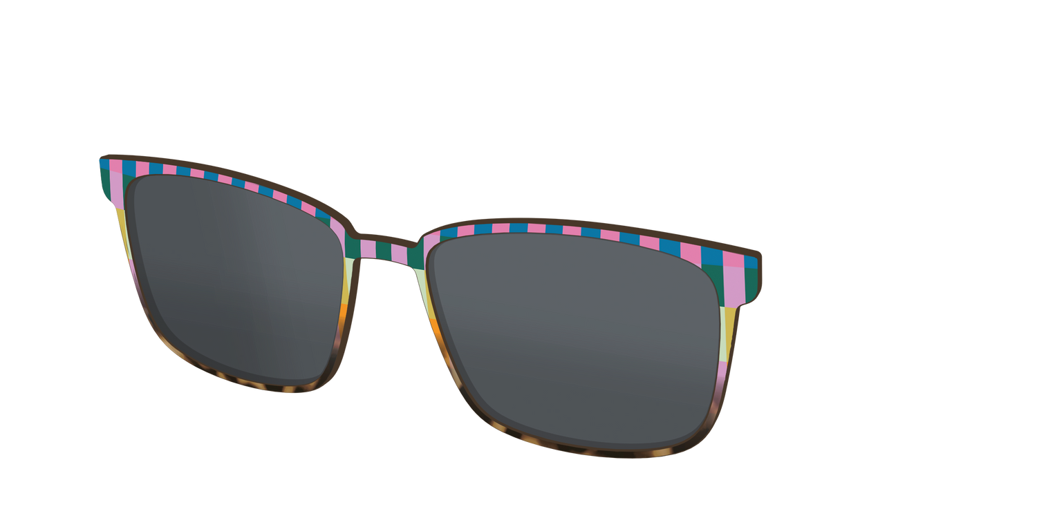 The Polarized Summer Stripes Tortoise Sun Top - Angle Top Image - Pair Eyewear
