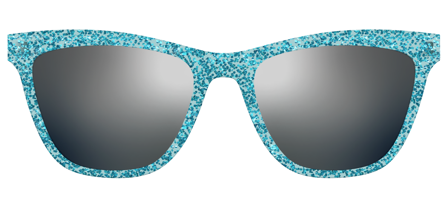 The Polarized Aquamarine Sparkle Sun Top - Front Top Image - Pair Eyewear