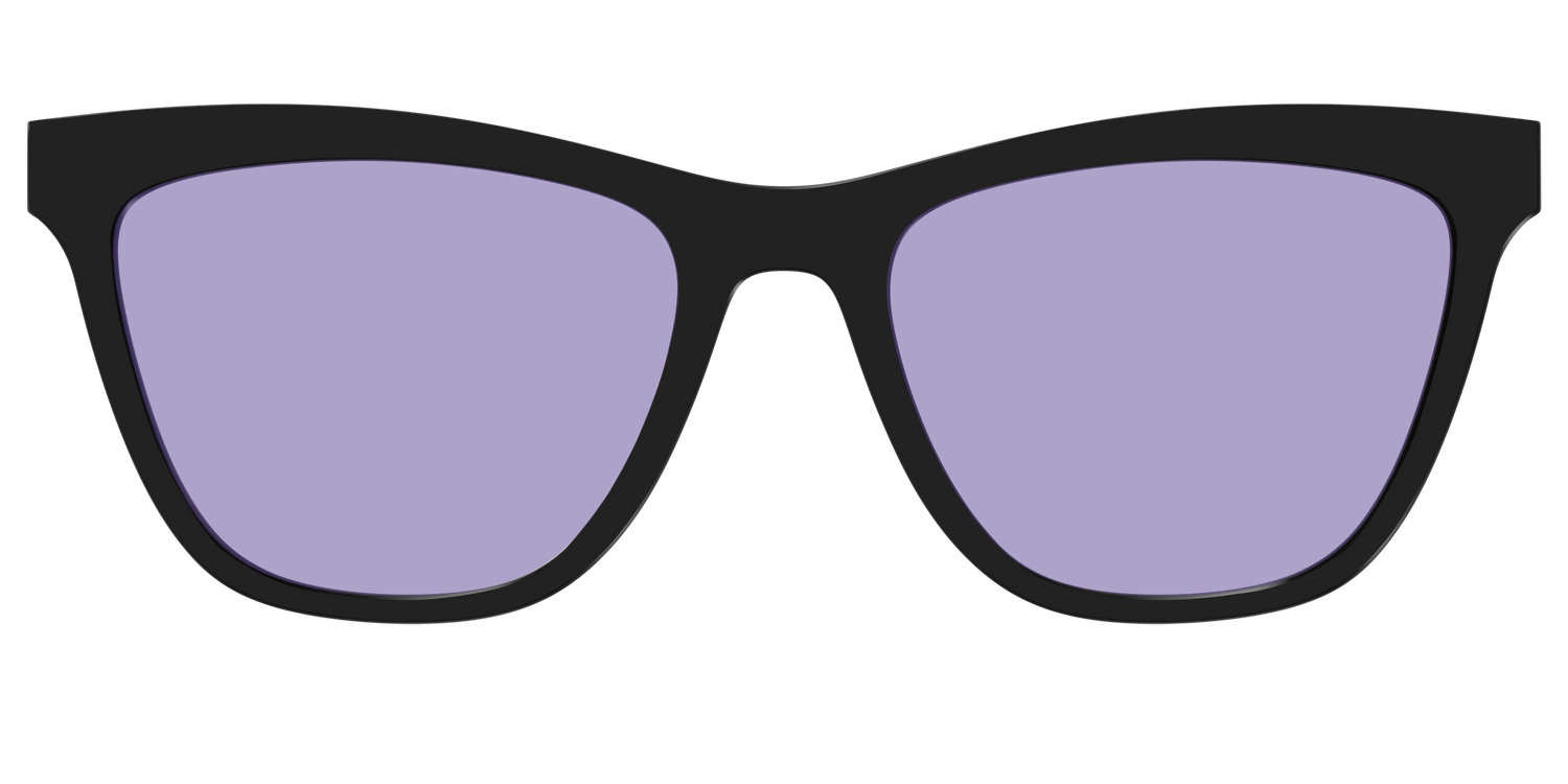 The Black With Celestial Purple Lens - Front Top Image - Pair Eyewear