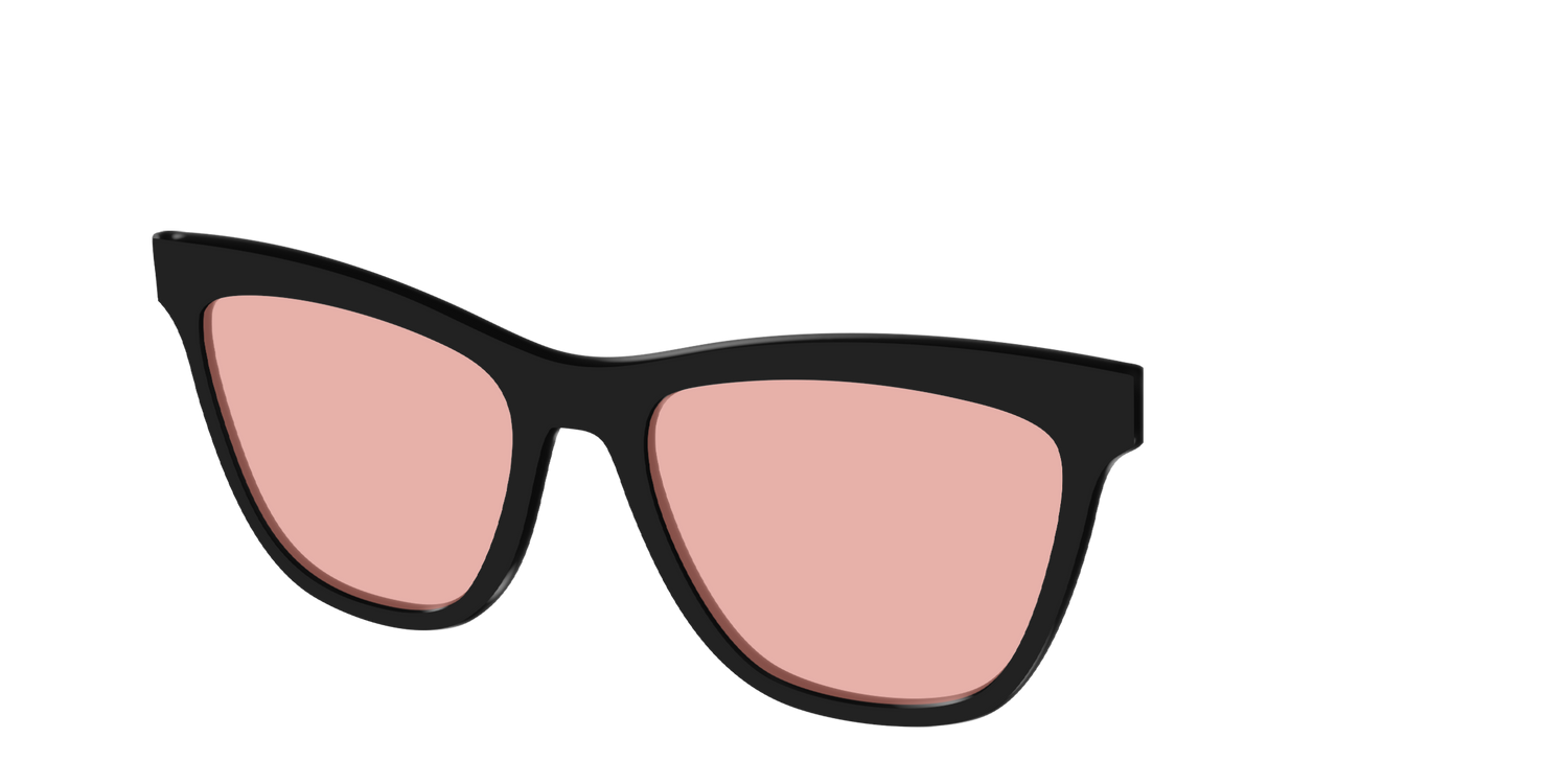 The Black With Coral Pink Lens - Angle Top Image - Pair Eyewear