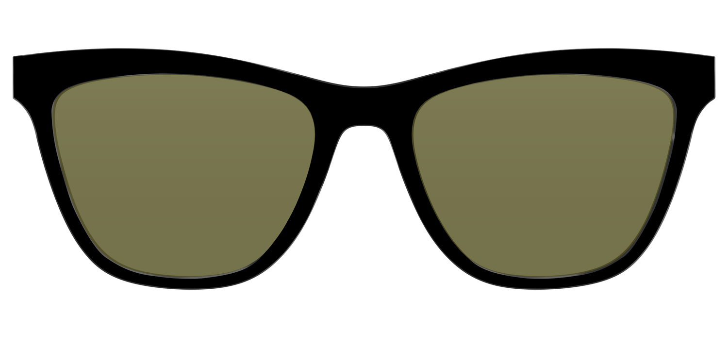 The Black with Green Racquet Sport Lens - Front Top Image - Pair Eyewear