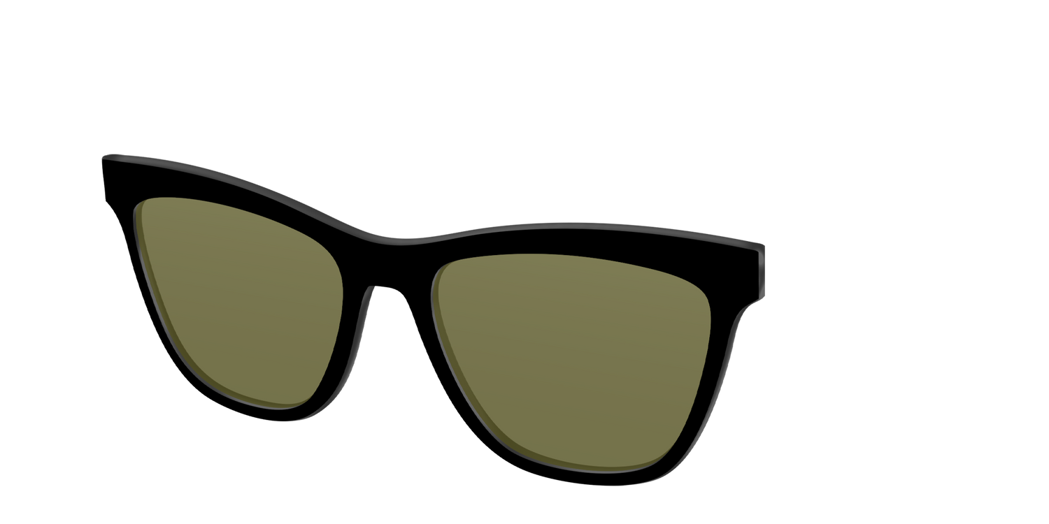 The Black with Green Racquet Sport Lens - Angle Top Image - Pair Eyewear
