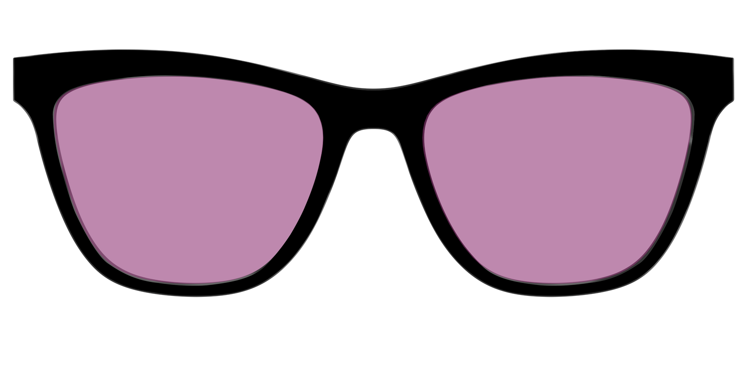 The Black with Pink Racquet Sport Lens - Front Top Image - Pair Eyewear