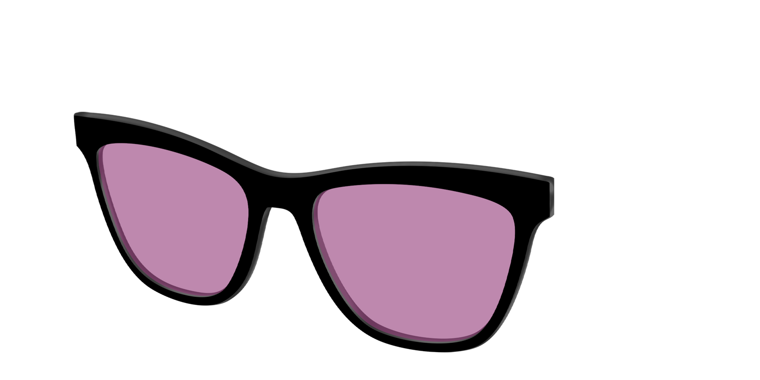 The Black with Pink Racquet Sport Lens - Angle Top Image - Pair Eyewear