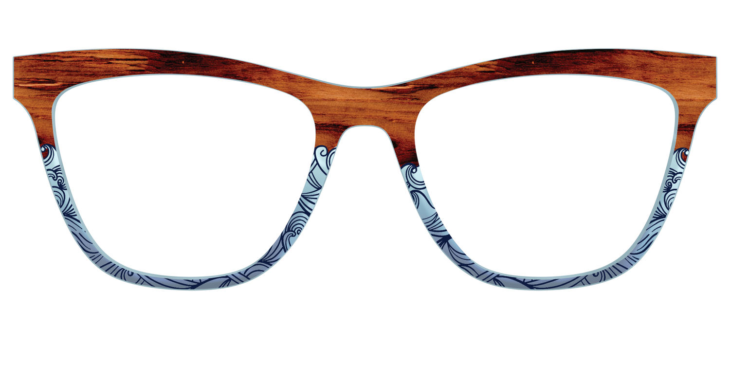 The Blue Wood Waves Crystal - Front Top Image - Pair Eyewear