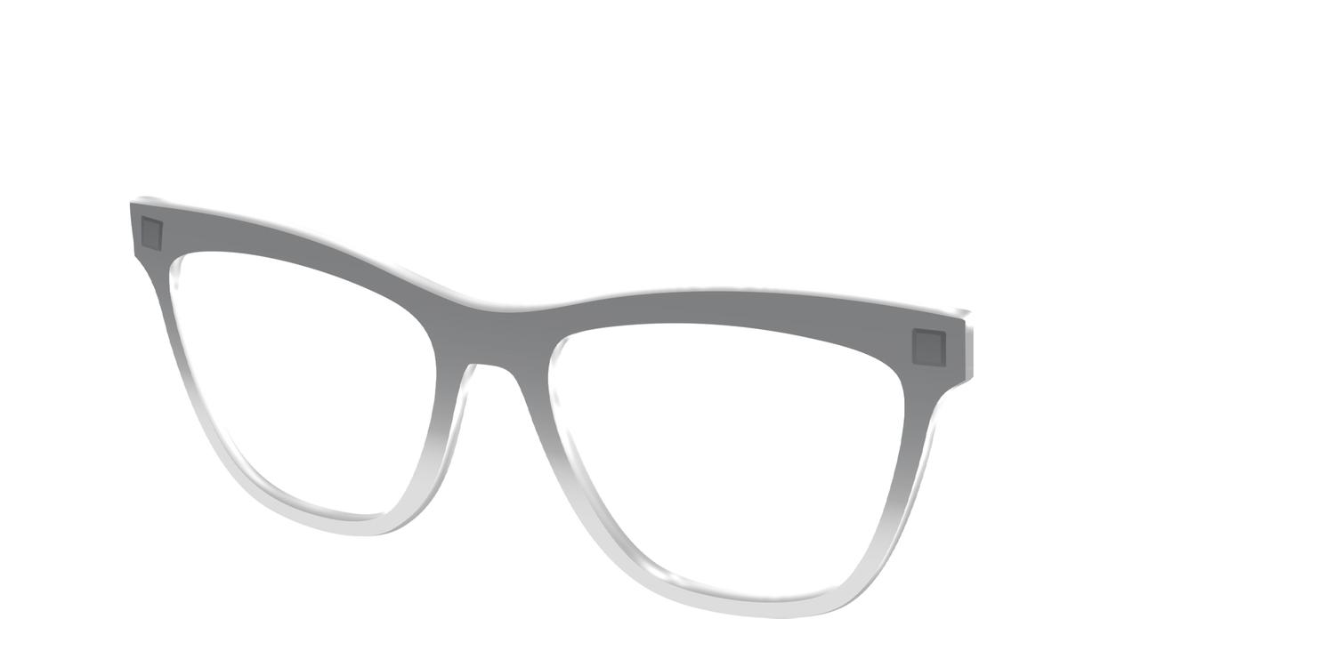 The Charcoal to Light Gray Gradient Crystal - Angle Top Image - Pair Eyewear