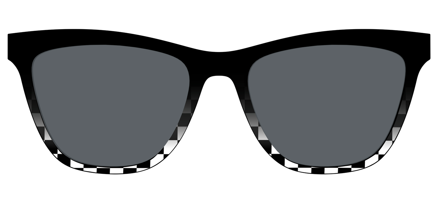 The Polarized Checkerboard Fade Sun Top - Front Top Image - Pair Eyewear