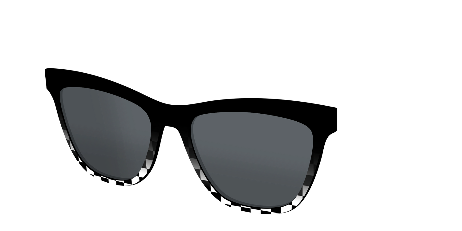 The Polarized Checkerboard Fade Sun Top - Angle Top Image - Pair Eyewear