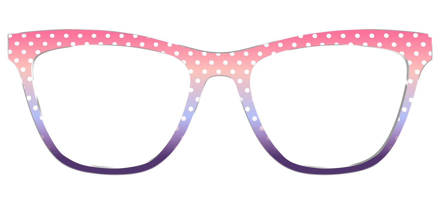 The Coral to Lilac Gradient Polka Dot - Front Top Image - Pair Eyewear