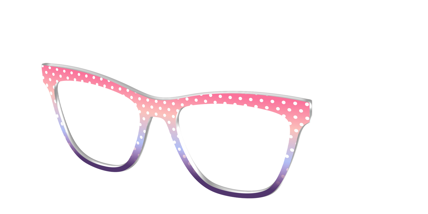 The Coral to Lilac Gradient Polka Dot - Angle Top Image - Pair Eyewear
