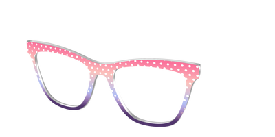 The Coral to Lilac Gradient Polka Dot - Angle Top Thumbnail - Pair Eyewear
