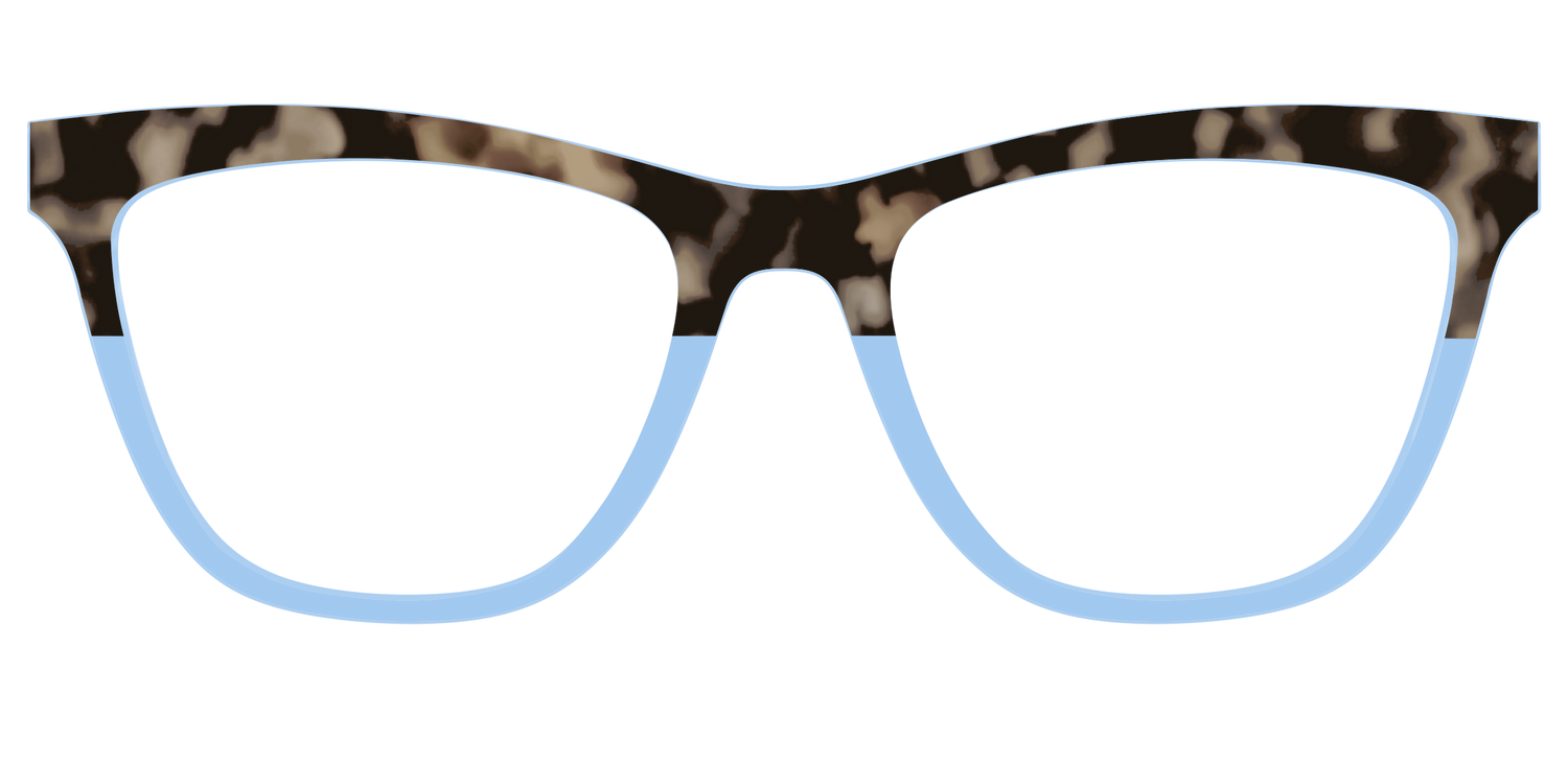 The Denim Tortoise Crystal Split - Front Top Image - Pair Eyewear