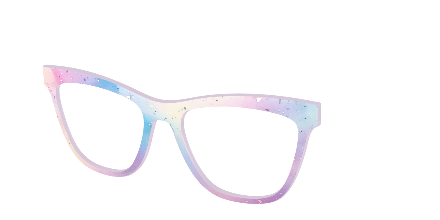 The Dreamy Pastel with Holographic Glitter - Angle Top Image - Pair Eyewear