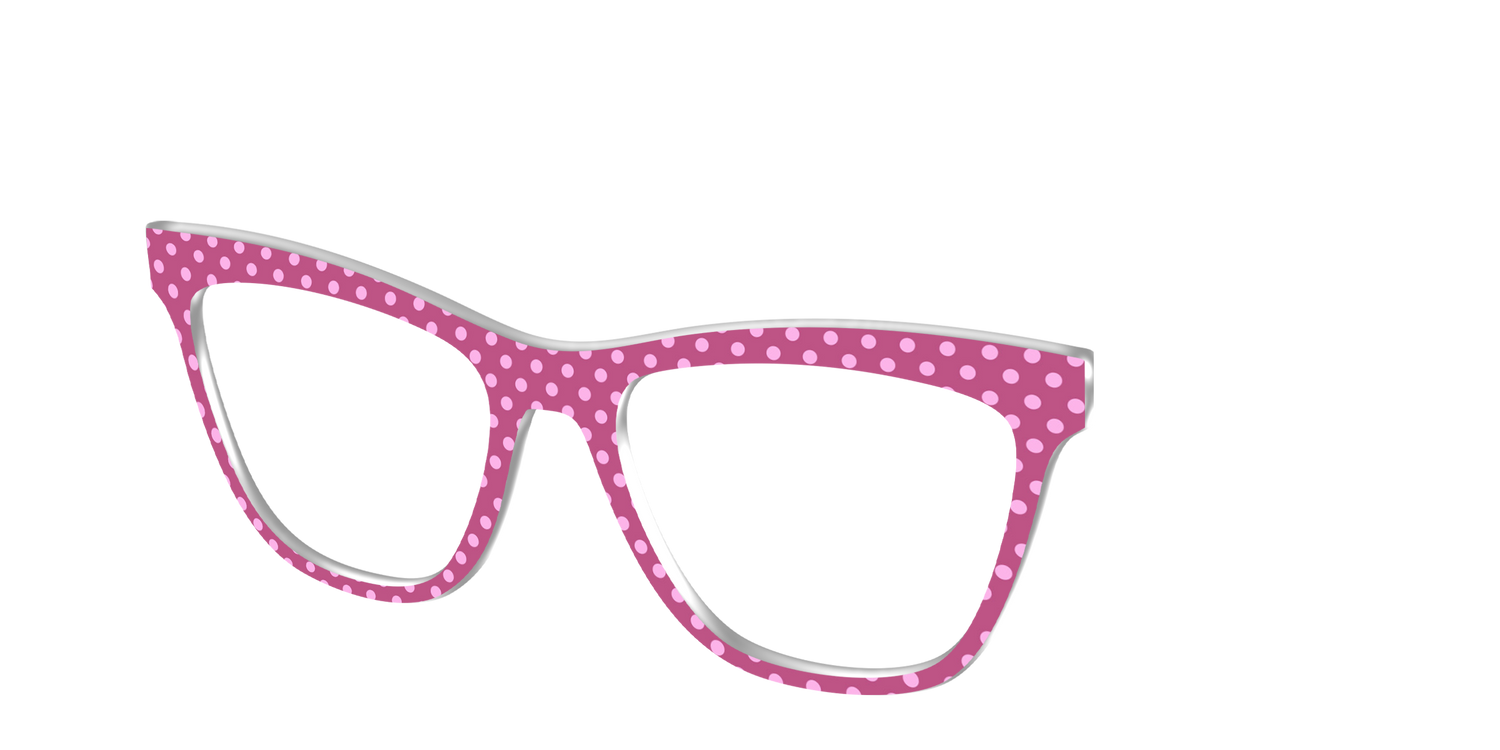 The Fuchsia Polka Dots - Angle Top Image - Pair Eyewear