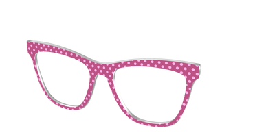 The Fuchsia Polka Dots - Angle Top Thumbnail - Pair Eyewear