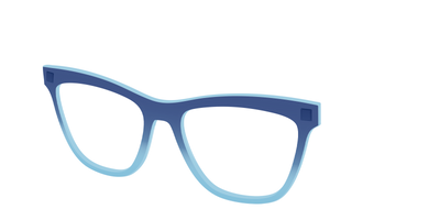The Indigo to Sky Blue Gradient Crystal - Angle Top Thumbnail - Pair Eyewear
