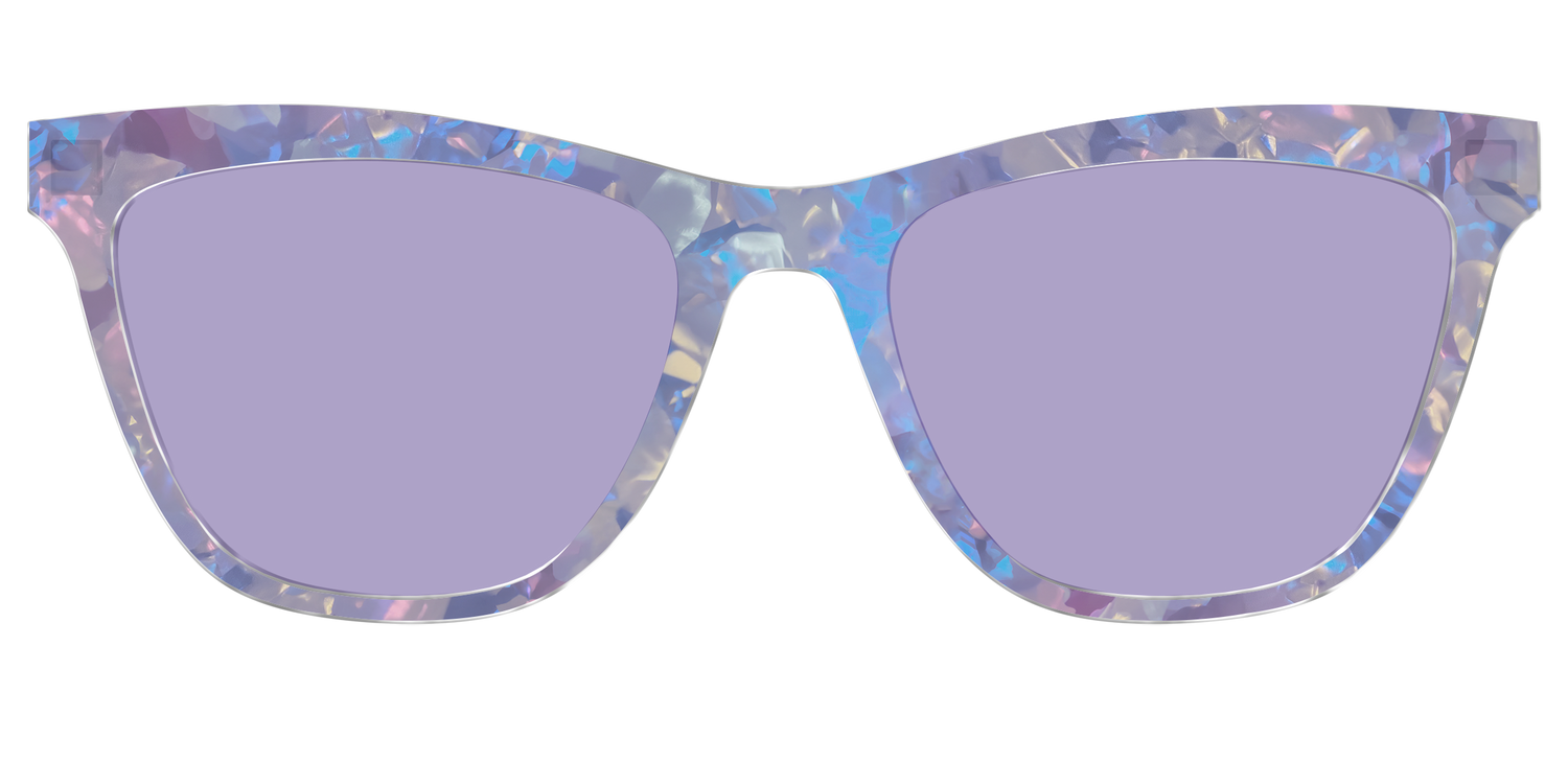 The Lavender Pearl Tort With Celestial Purple Lens - Front Top Image - Pair Eyewear