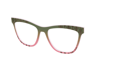 The Olive to Rose Trellis with Champagne Foil - Angle Top Thumbnail - Pair Eyewear