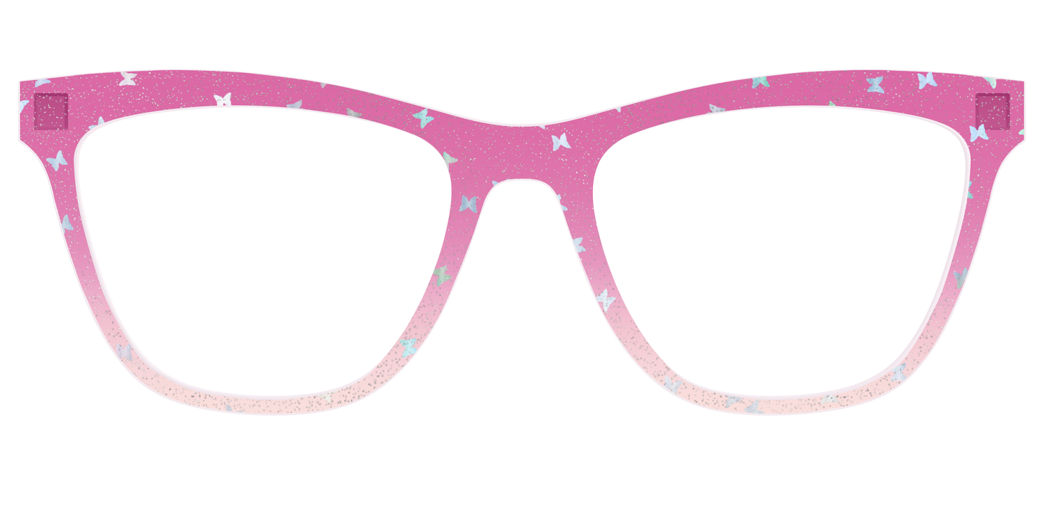 The Pink Butterfly Sparkle Crystal - Front Top Image - Pair Eyewear