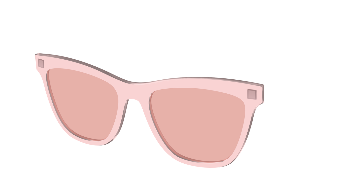 The Pink Crystal With Coral Pink Lens - Angle Top Image - Pair Eyewear