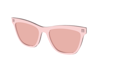 The Pink Crystal With Coral Pink Lens - Angle Top Thumbnail - Pair Eyewear
