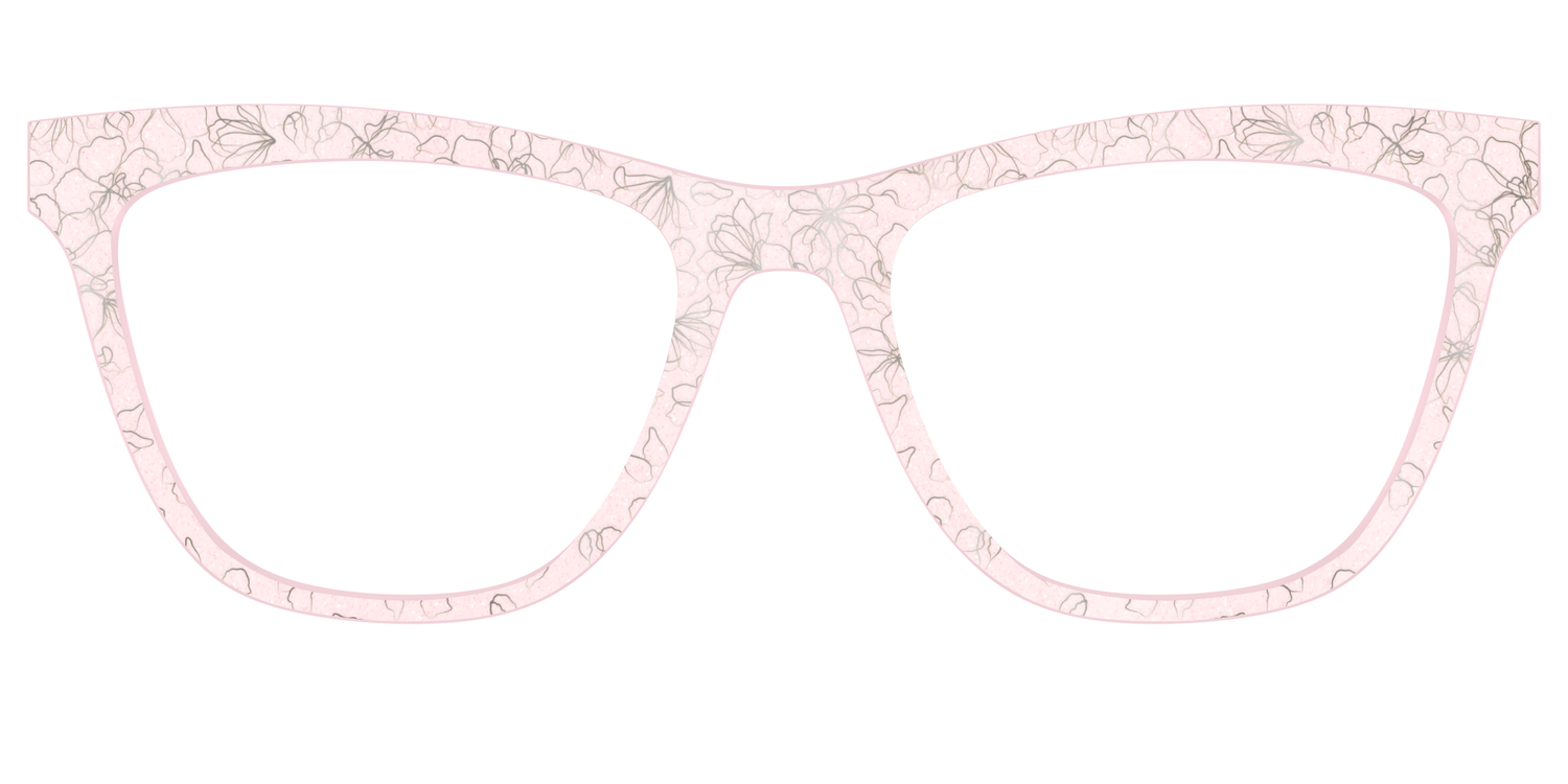 The Pink Shimmer Petals with Silver Foil - Front Top Image - Pair Eyewear