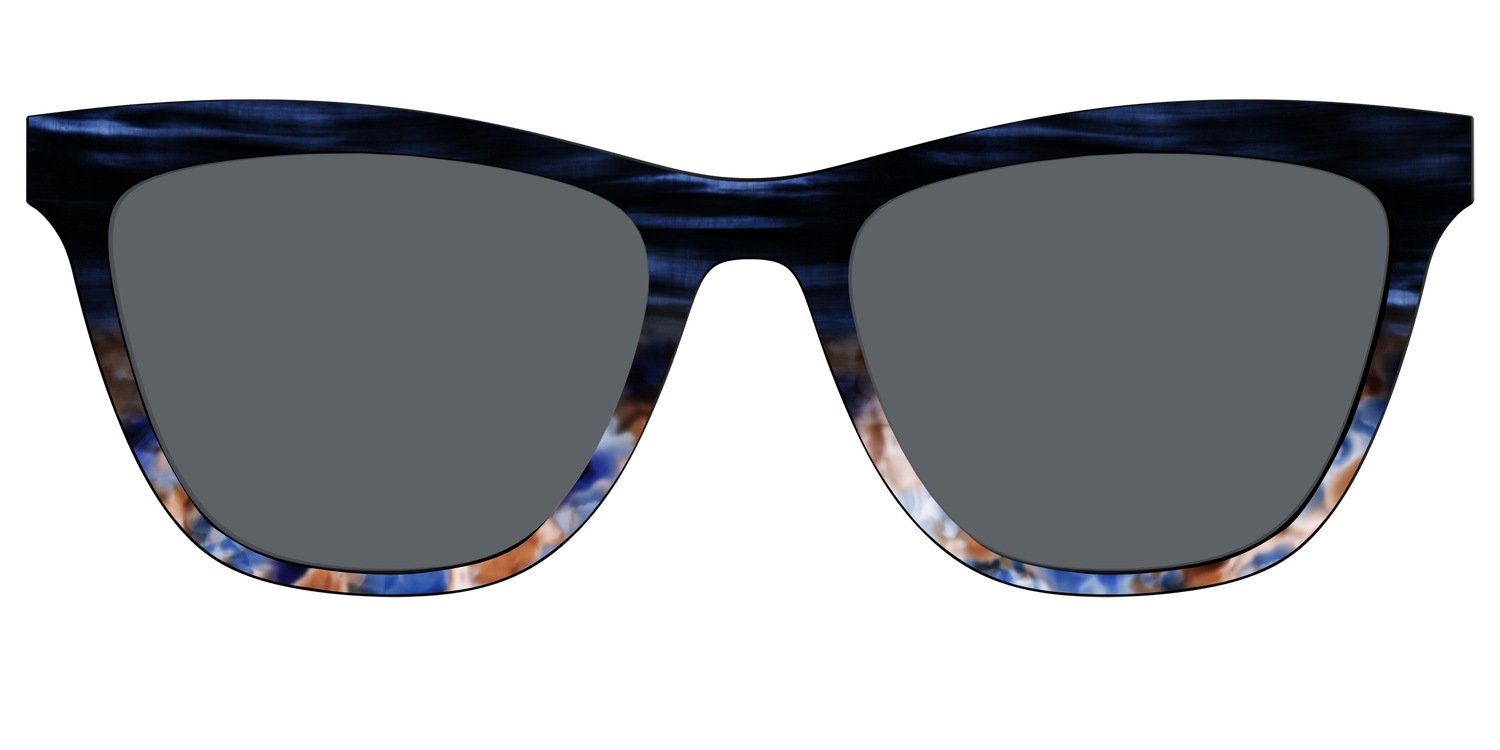 The Polarized Blue Horn Tortoise Sun Top - Front Top Image - Pair Eyewear