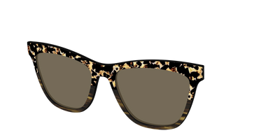 The Polarized Caramel Tortoise Horn Split Sun Top - Angle Top Thumbnail - Pair Eyewear