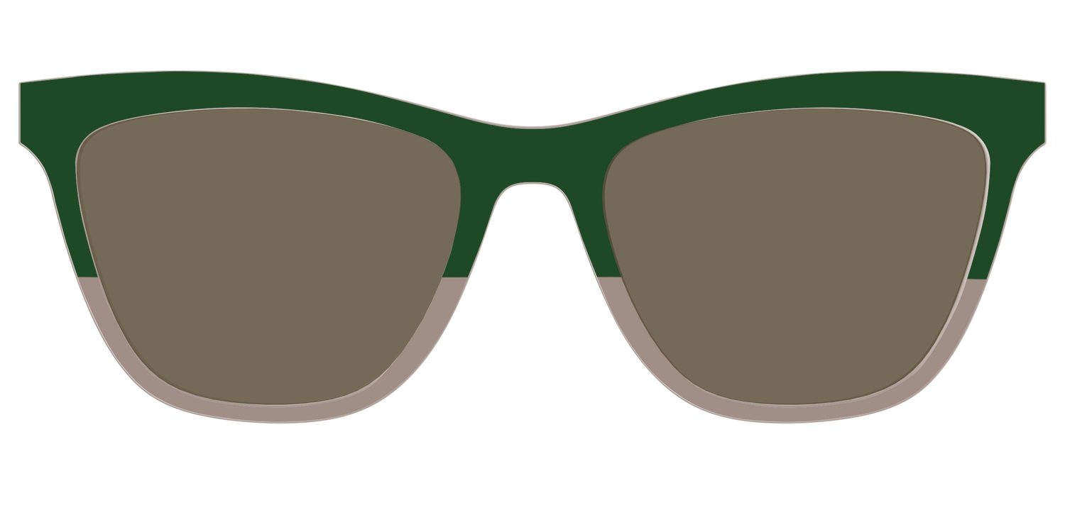 The Polarized Cedar & Sap Crystal Split Sun Top - Front Top Image - Pair Eyewear