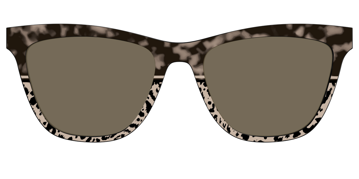 The Polarized Ink Blot Tortoise Split Sun Top - Front Top Image - Pair Eyewear