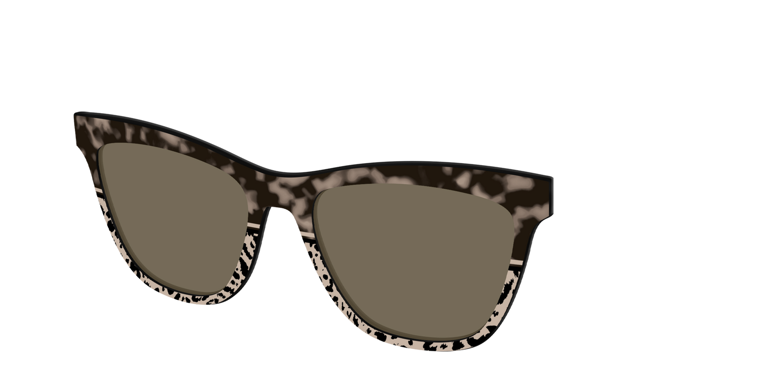 The Polarized Ink Blot Tortoise Split Sun Top - Angle Top Image - Pair Eyewear