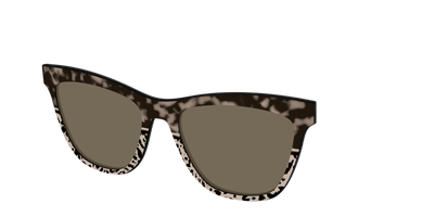 The Polarized Ink Blot Tortoise Split Sun Top - Angle Top Thumbnail - Pair Eyewear