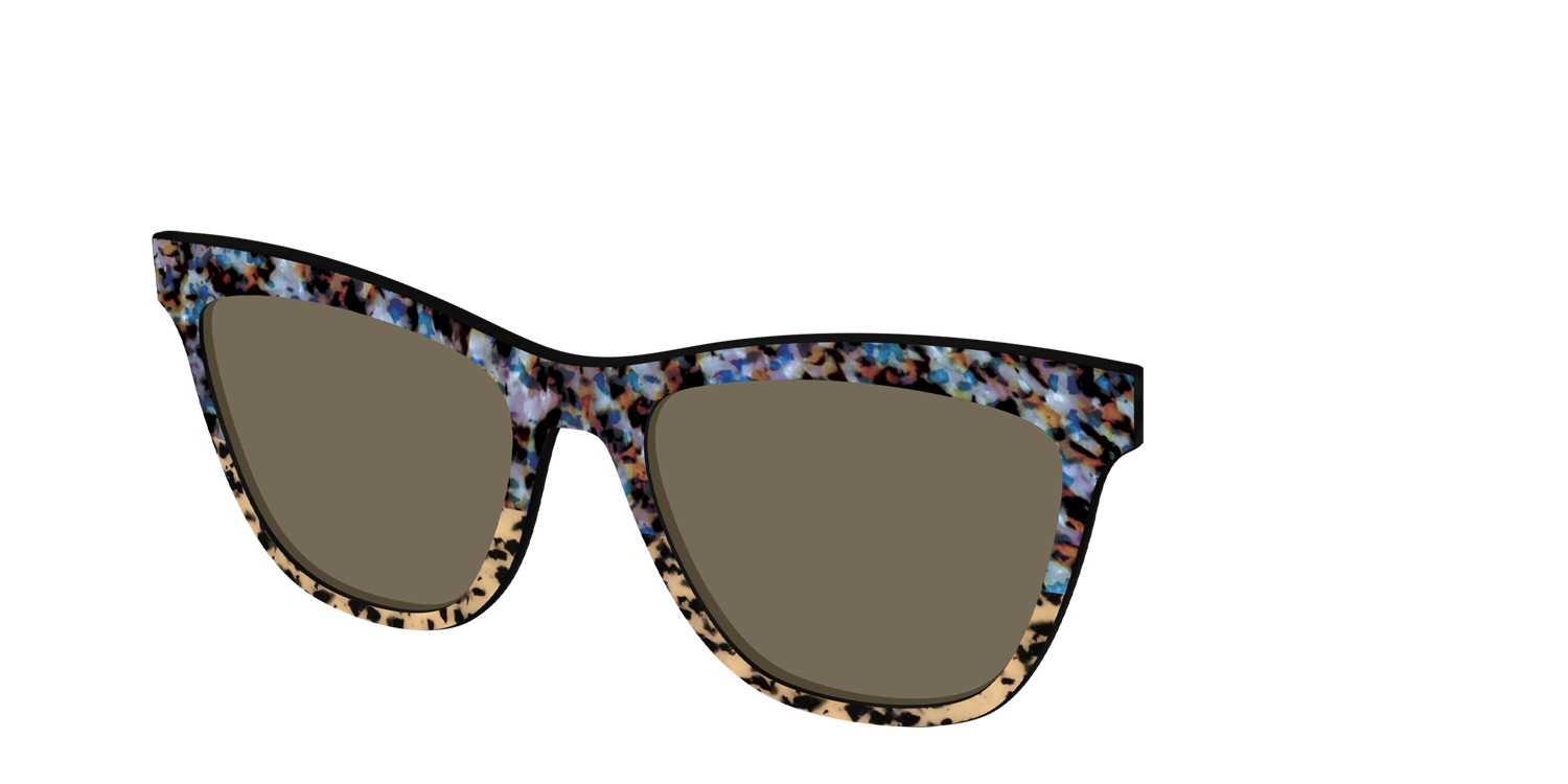 The Polarized Oasis Tortoise Split Sun Top - Angle Top Image - Pair Eyewear