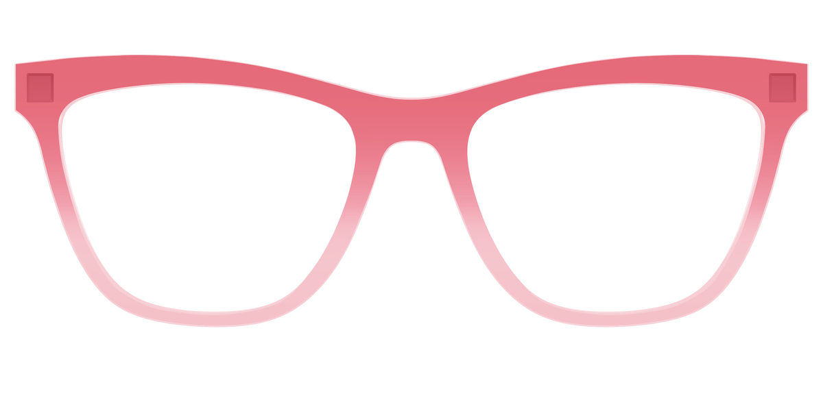 The Red to Coral Gradient Crystal - Front Top Image - Pair Eyewear