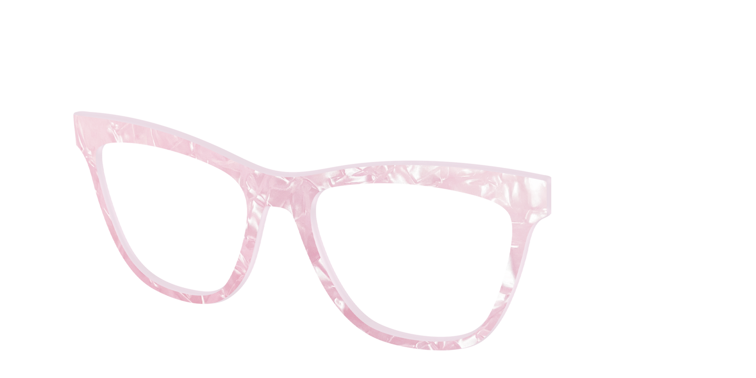 The Rose Quartz Pearl Marble - Angle Top Image - Pair Eyewear