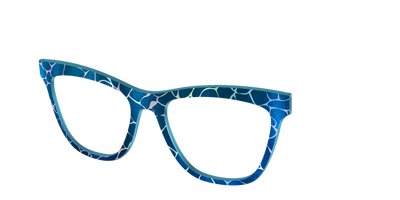 The Teal Shimmer Holographic Pool - Angle Top Thumbnail - Pair Eyewear