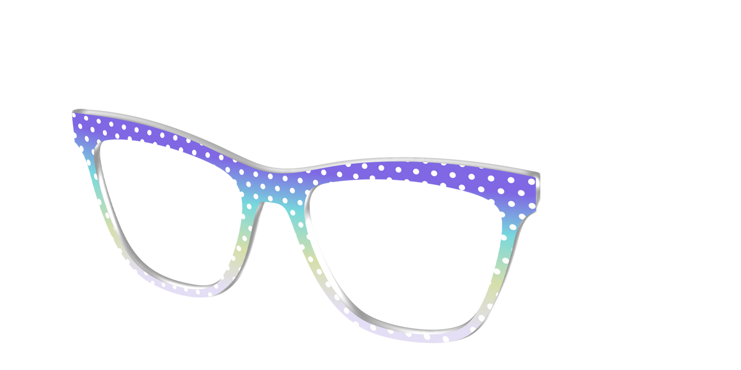 The Violet to Thistle Gradient Polka Dot - Angle Top Image - Pair Eyewear