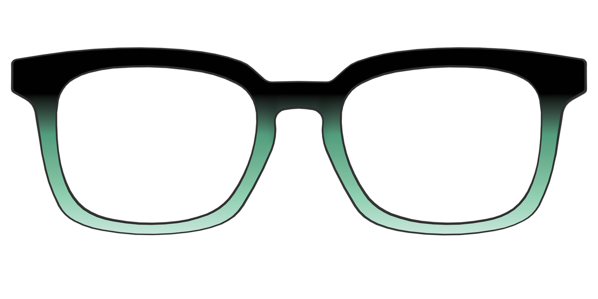 The Black to Spearmint Gradient - Front Top Image - Pair Eyewear
