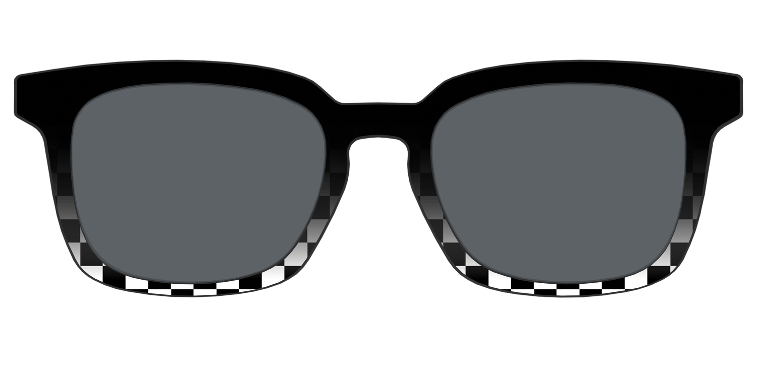 The Polarized Checkerboard Fade Sun Top - Front Top Image - Pair Eyewear