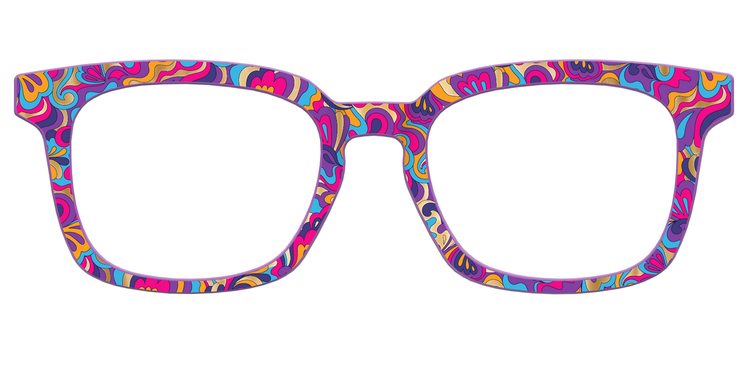The Flower Power Paisley with Gold Foil - Front Top Image - Pair Eyewear