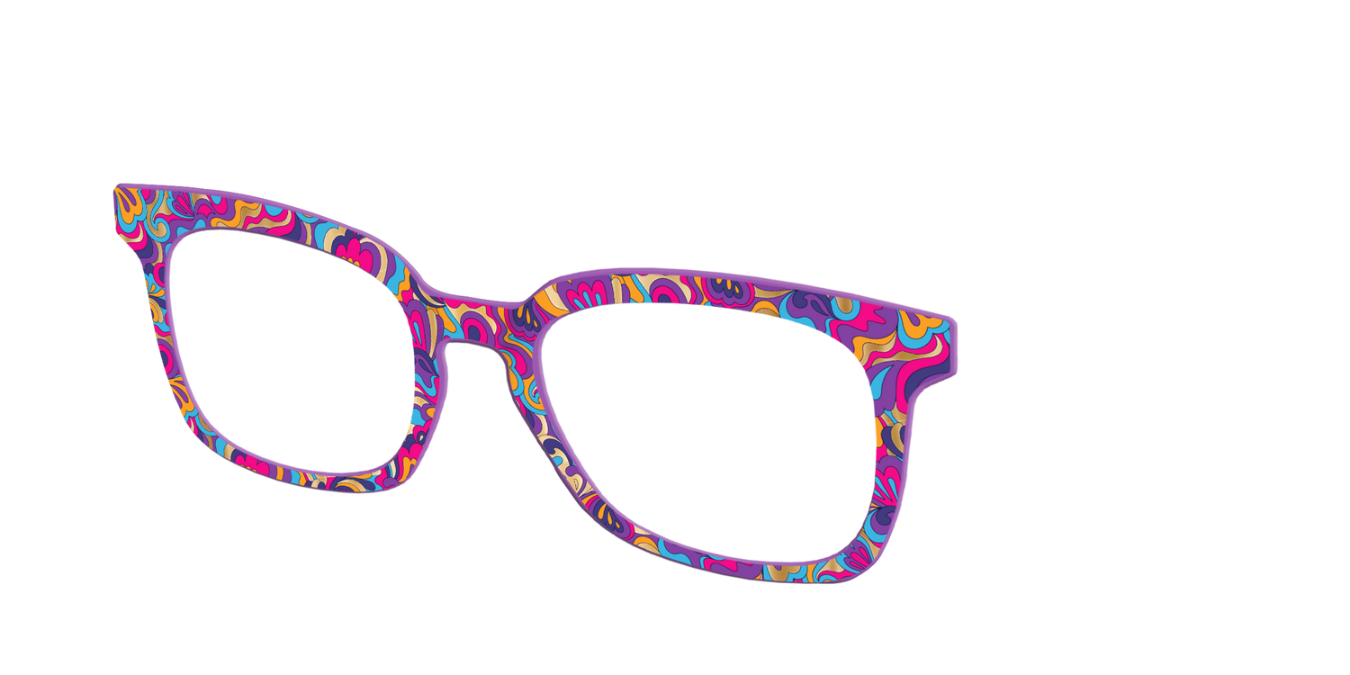 The Flower Power Paisley with Gold Foil - Angle Top Image - Pair Eyewear