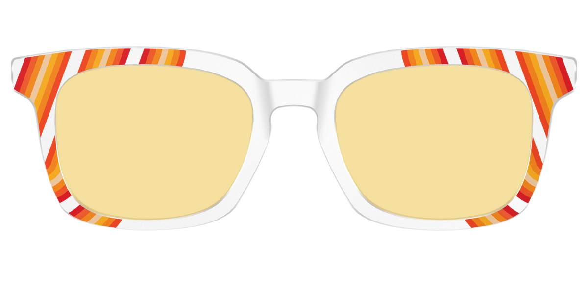 The Groovy Stripes with Citrine Yellow Lens - Front Top Image - Pair Eyewear