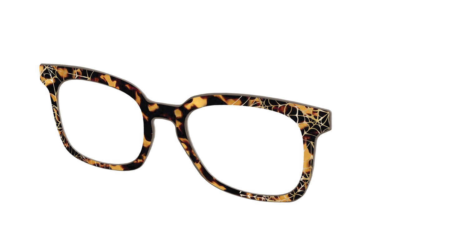 The Haunted Tortoise with Gold Foil Webs - Angle Top Image - Pair Eyewear