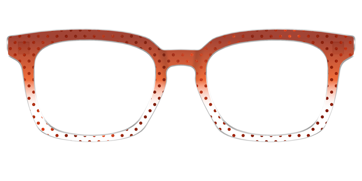 The Inferno Orange Gradient Crystal Polka Dots - Front Top Image - Pair Eyewear